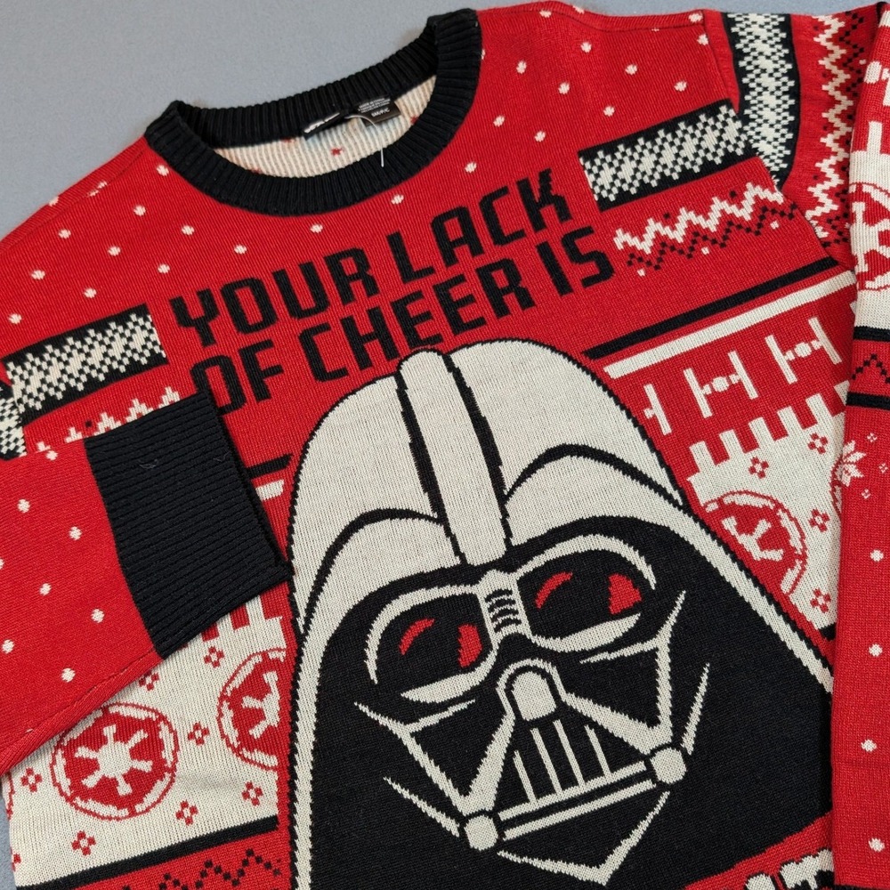 Star Wars Darth Vader Ugly Christmas Sweater Red Black Size S/M NWOT‎
